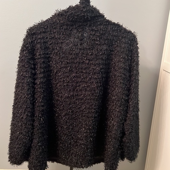 Westbound Long Sleeve Turtleneck Black Silver Fuzzy Sweater Size 2X NWT - Picture 3 of 4